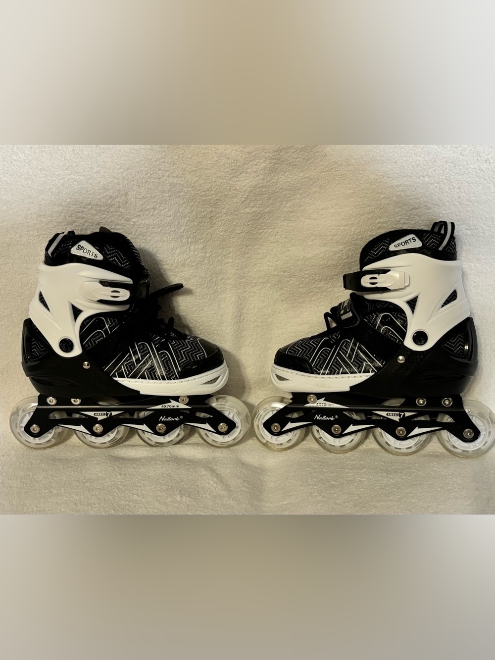Nattork Black and White Inline Skates with Patterned Upper see details